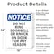 Signmission Do Not Ring Doorbell Or Knock OSHA Notice Sign, Aluminum, 18in W x 24in L, 2PK OS-2PACK-NS-A-1824-V-11356 - alternate 4